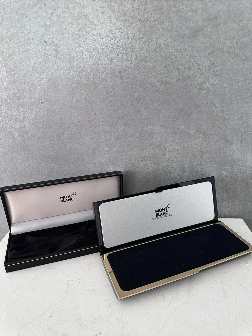 2 MONTBLANC Black Pen Pencil Case w/ Montblanc Guide *EMPTY* Made In Holland